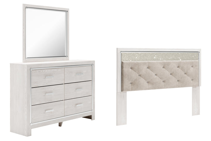 ASHLEY FURNITURE PKG009473 King Panel Headboard With Mirrored Dresser