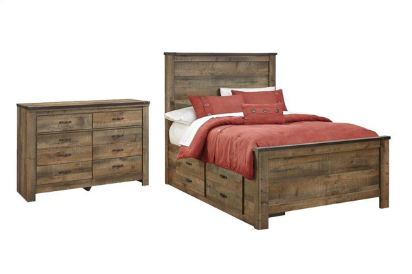 ASHLEY FURNITURE PKG005035 Full Panel Bed With 2 Storage Drawers With Dresser