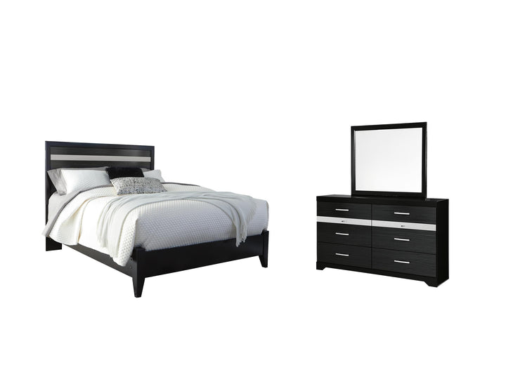 ASHLEY FURNITURE PKG007649 Queen Panel Bed With Mirrored Dresser