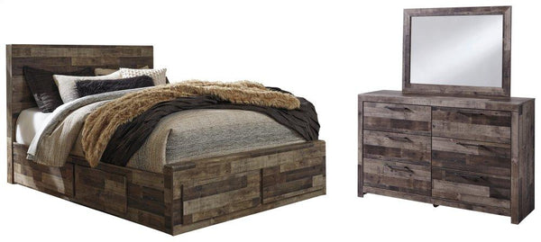 ASHLEY FURNITURE PKG003371 Queen Panel Bed With 6 Storage Drawers With Mirrored Dresser