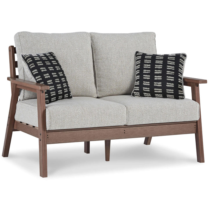 ASHLEY FURNITURE PKG014551 Outdoor Sofa and Loveseat With Coffee Table