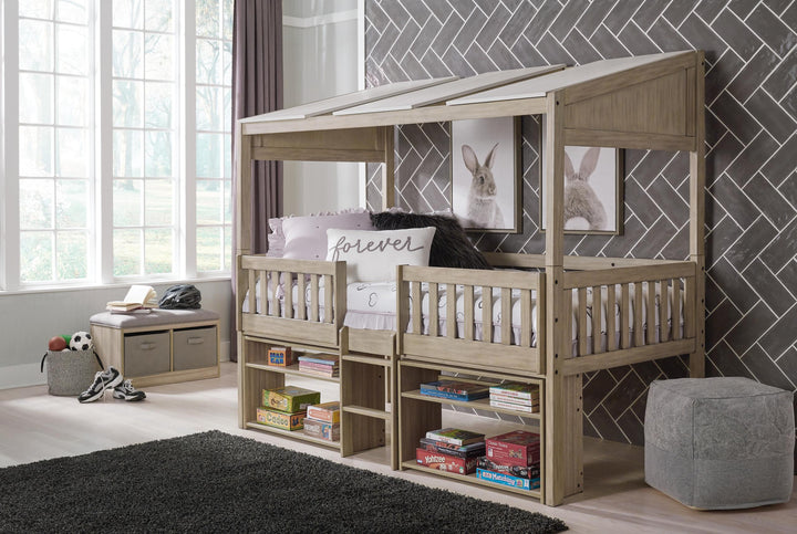 ASHLEY FURNITURE B081B8 Wrenalyn Twin Loft Bed With Under Bed Bookcase Storage