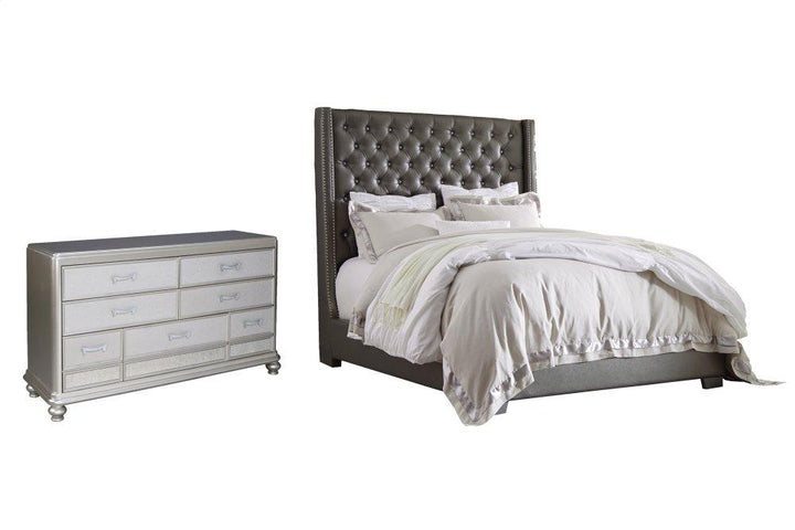 ASHLEY FURNITURE PKG007821 California King Upholstered Bed With Dresser