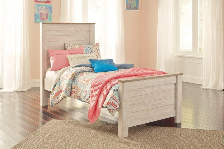 ASHLEY FURNITURE PKG004476 Twin Panel Bed With Mirrored Dresser, Chest and 2 Nightstands
