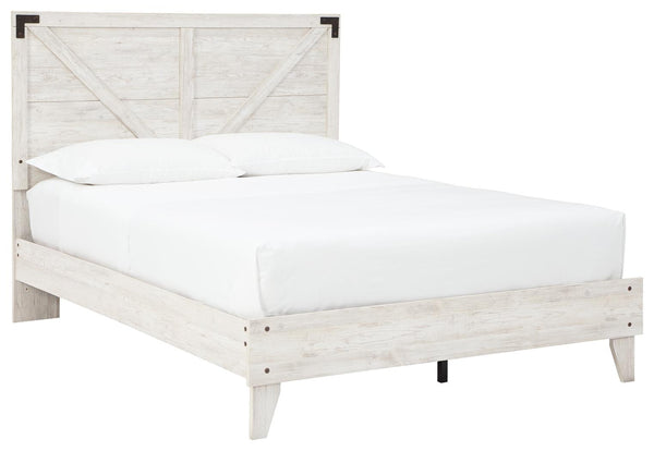 ASHLEY FURNITURE EB4121B1 Shawburn Queen Crossbuck Panel Platform Bed