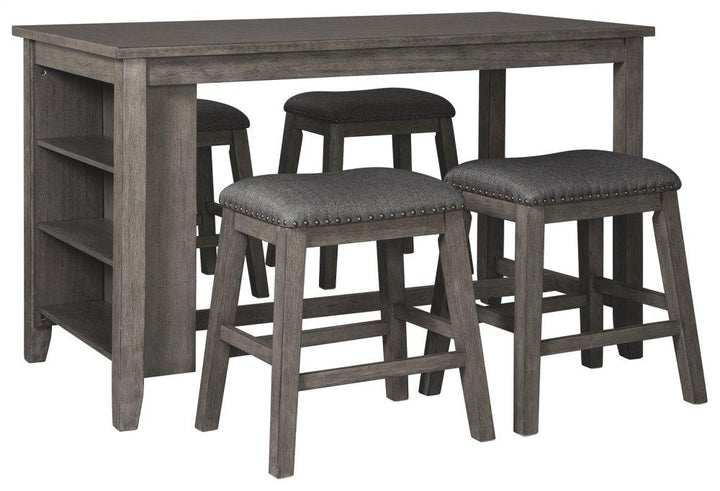 ASHLEY FURNITURE D388D3 Caitbrook Counter Height Dining Table and 4 Barstools