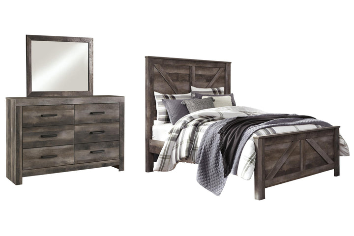 ASHLEY FURNITURE PKG005148 Queen Crossbuck Panel Bed With Mirrored Dresser