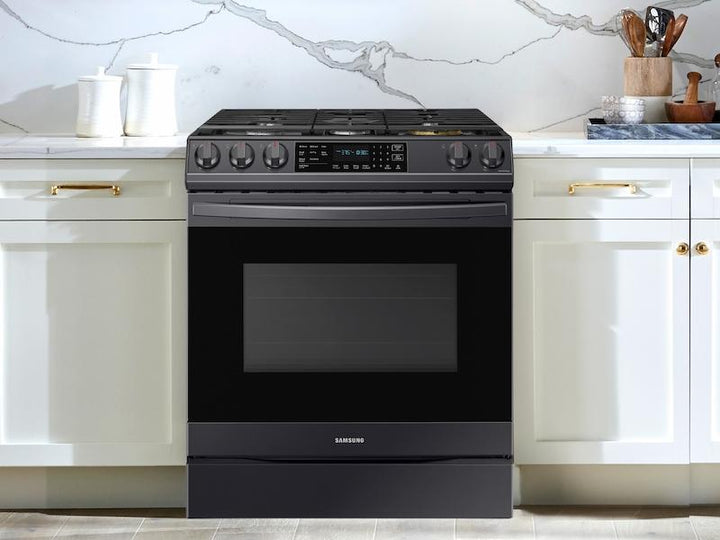 SAMSUNG NX60T8511SG 6.0 cu ft. Smart Slide-in Gas Range with Air Fry in Black Stainless Steel