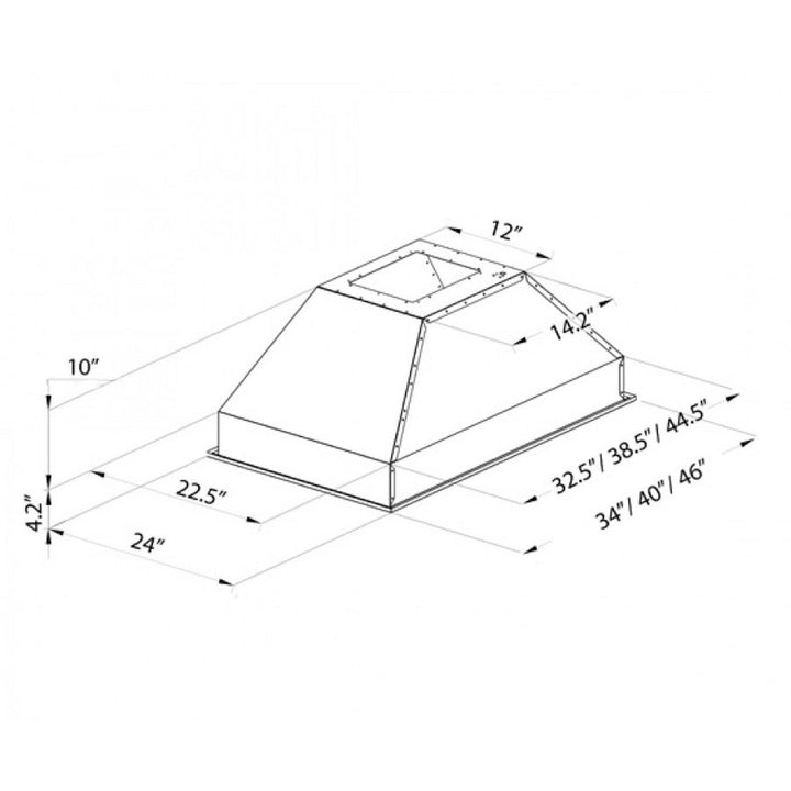 ZLINE KITCHEN AND BATH 824I34 ZLINE Ducted Island Mount Range Hood Insert in Stainless Steel Size: 34 Inch