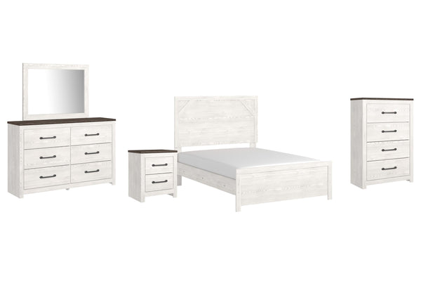 ASHLEY FURNITURE PKG009380 Full Panel Bed With Mirrored Dresser, Chest and Nightstand