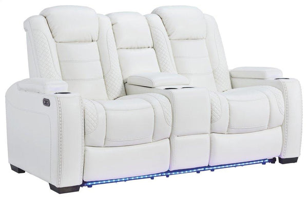 ASHLEY FURNITURE 3700418 Party Time Power Reclining Loveseat With Console