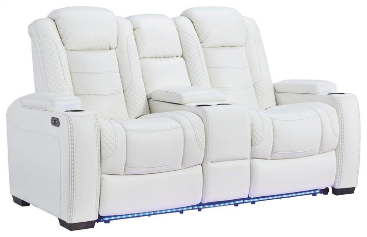 ASHLEY FURNITURE 3700418 Party Time Power Reclining Loveseat With Console