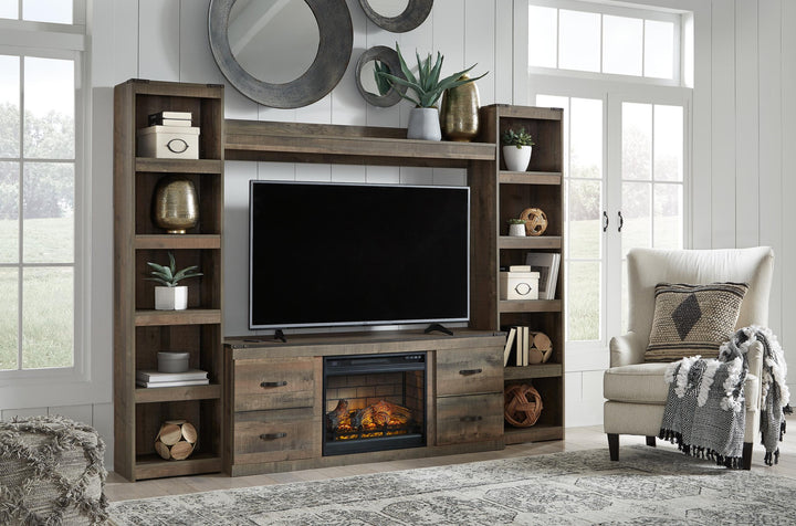 ASHLEY FURNITURE EW0446W9 Trinell 4-piece Entertainment Center With Electric Fireplace