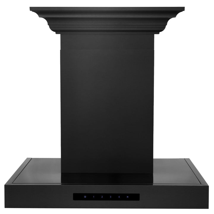 ZLINE KITCHEN AND BATH BSKENCRN24 ZLINE Convertible Vent Wall Mount Range Hood in Black Stainless Steel with Crown Molding Size: 24 Inch