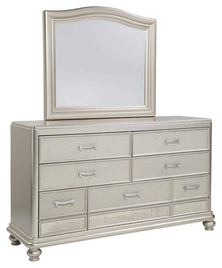 ASHLEY FURNITURE PKG007808 Full Upholstered Bed With Mirrored Dresser, Chest and Nightstand