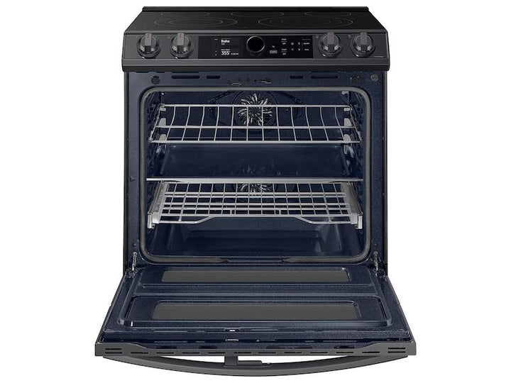 SAMSUNG NE63T8751SG 6.3 cu ft. Smart Slide-in Electric Range with Smart Dial, Air Fry, & Flex Duo TM in Black Stainless Steel