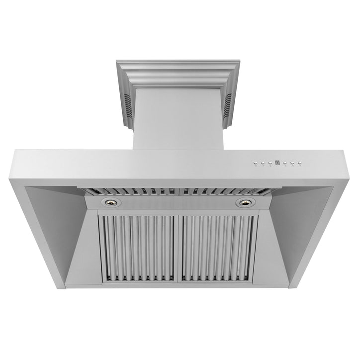 ZLINE KITCHEN AND BATH 697CRNBT30 ZLINE Professional Wall Mount Range Hood in Stainless Steel with Built-in CrownSound TM Bluetooth Speakers Size: 30 Inch