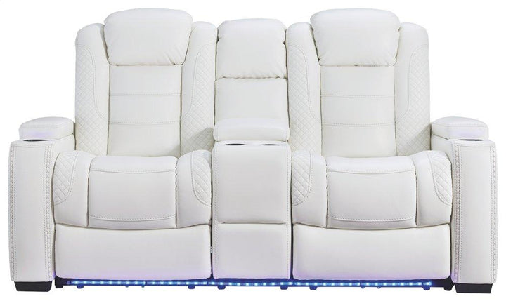 ASHLEY FURNITURE 3700418 Party Time Power Reclining Loveseat With Console