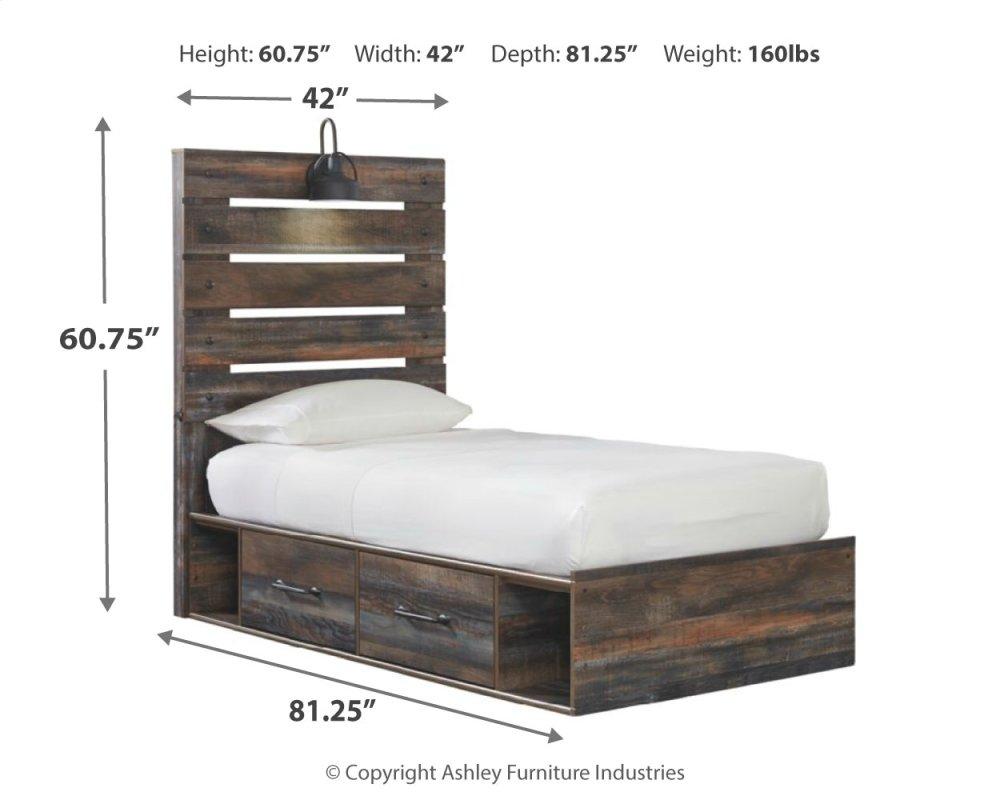 ASHLEY FURNITURE B211B8 Drystan Twin Panel Bed With 2 Storage Drawers