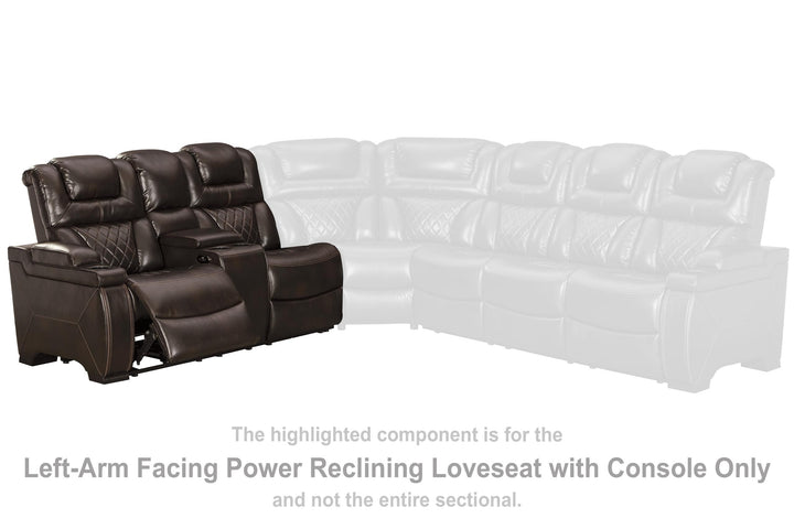 ASHLEY FURNITURE 7540737 Warnerton Left-arm Facing Power Reclining Loveseat With Console