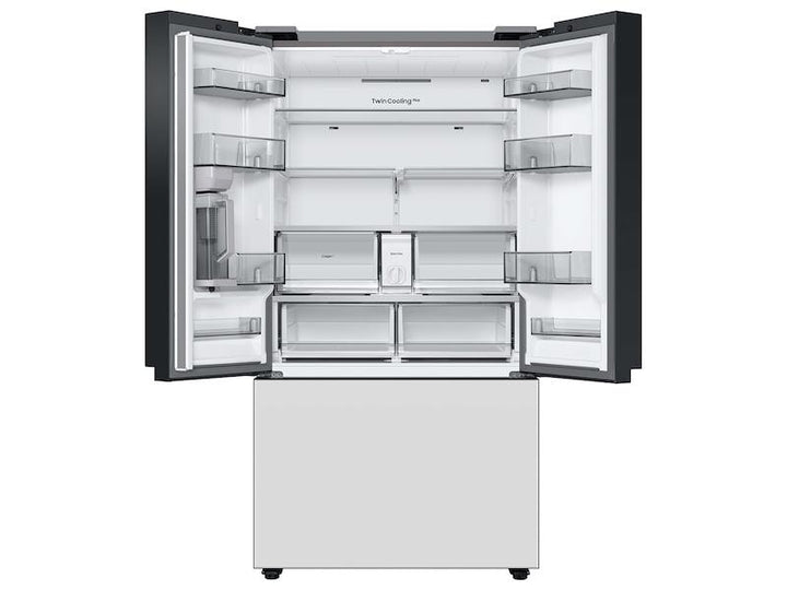 SAMSUNG RF30BB620012AA Bespoke 3-Door French Door Refrigerator 30 cu. ft. with AutoFill Water Pitcher in White Glass