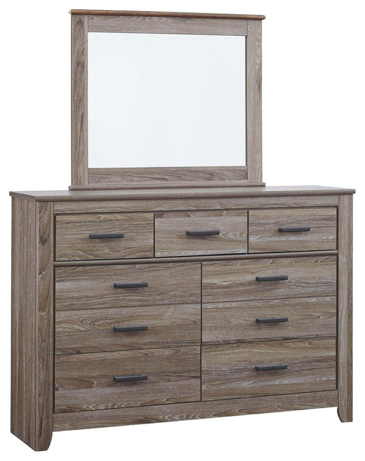 ASHLEY FURNITURE PKG003960 Queen/full Panel Headboard With Mirrored Dresser and 2 Nightstands