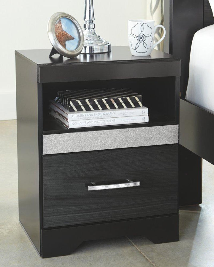 ASHLEY FURNITURE PKG007677 King Panel Bed With 2 Storage Drawers With Mirrored Dresser and 2 Nightstands