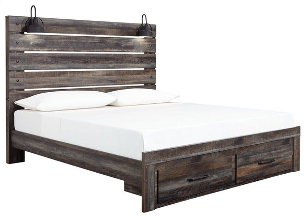 ASHLEY FURNITURE B211B55 Drystan King Panel Bed With 2 Storage Drawers