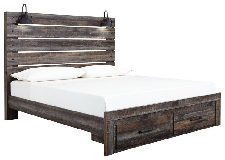 ASHLEY FURNITURE B211B55 Drystan King Panel Bed With 2 Storage Drawers