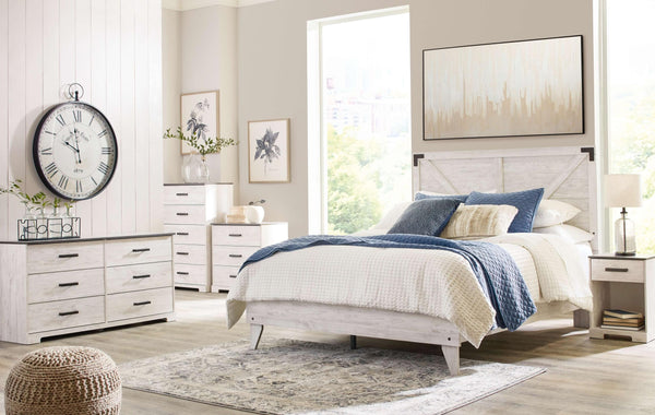 ASHLEY FURNITURE PKG009337 Queen Platform Bed With Dresser and Chest