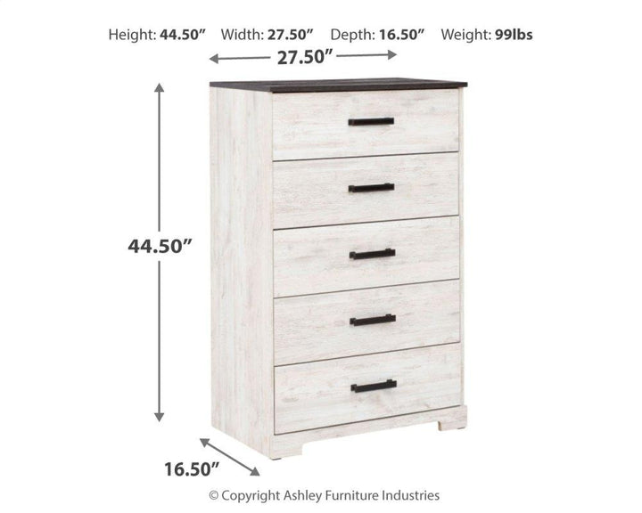 ASHLEY FURNITURE PKG009361 Full Platform Bed With Dresser and Chest