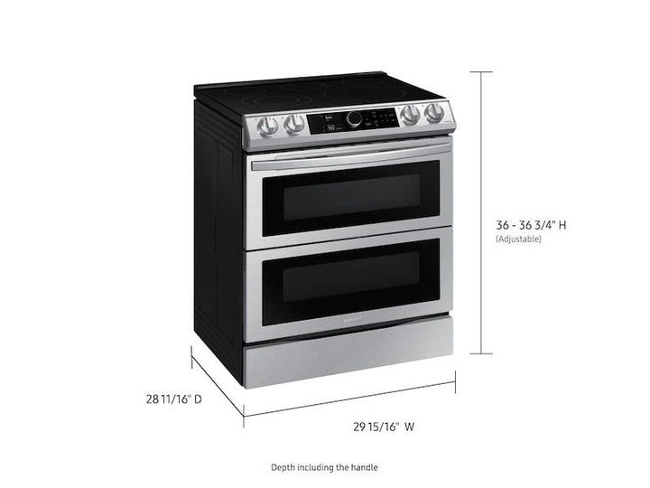 SAMSUNG NE63T8751SS 6.3 cu ft. Smart Slide-in Electric Range with Smart Dial, Air Fry, & Flex Duo TM in Stainless Steel