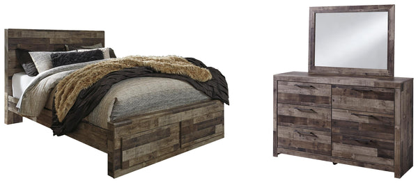 ASHLEY FURNITURE PKG003346 Queen Panel Bed With 2 Storage Drawers With Mirrored Dresser