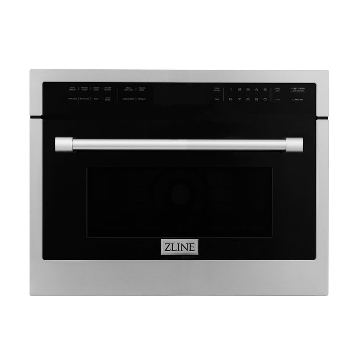 ZLINE KITCHEN AND BATH 2KPMW24AWS30 ZLINE Stainless Steel 24" Built-in Convection Microwave Oven and 30" Single Wall Oven with Self Clean