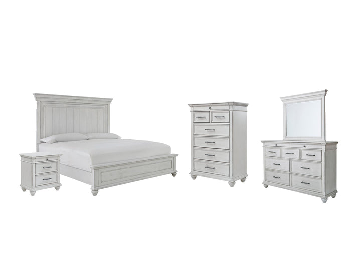 ASHLEY FURNITURE PKG007930 Queen Panel Bed With Mirrored Dresser, Chest and Nightstand