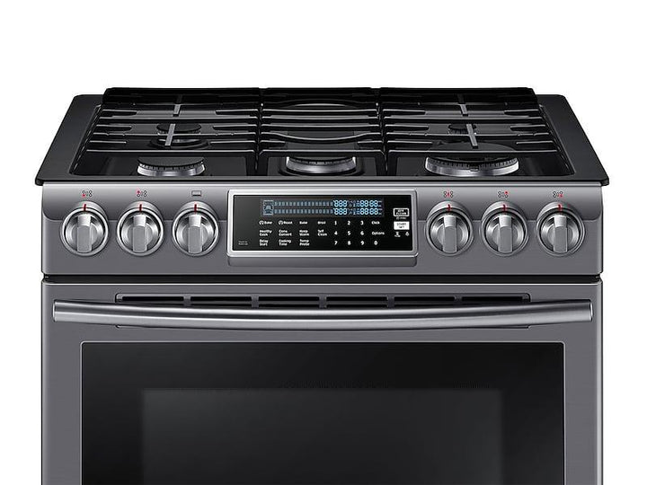 SAMSUNG NX58K9500WG 5.8 cu. ft. Slide-In Gas Range with True Convection in Black Stainless Steel