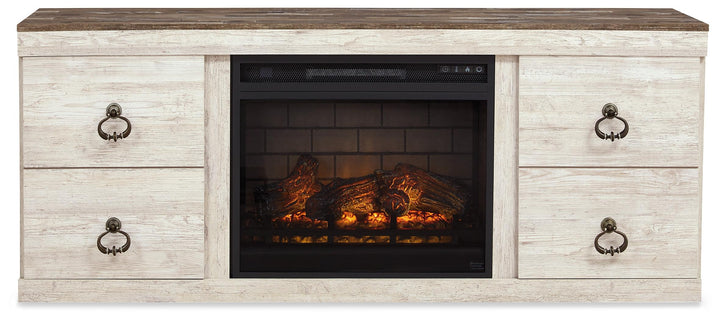 ASHLEY FURNITURE EW0267W8 Willowton TV Stand With Electric Fireplace