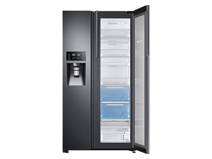 SAMSUNG RH22H9010SG 22 cu. ft. Food Showcase Counter Depth Side-by-Side Refrigerator with Metal Cooling in Black Stainless Steel