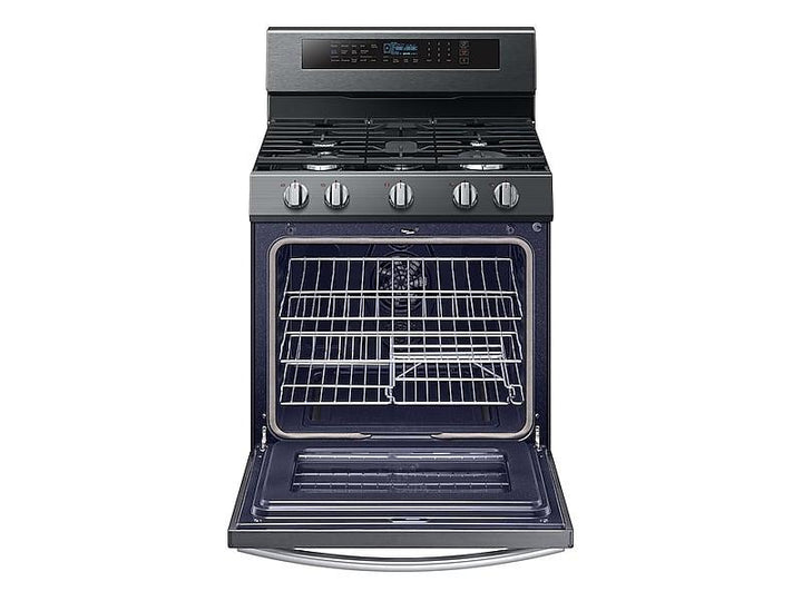 SAMSUNG NX58M6650WG 5.8 cu. ft. Freestanding Gas Range with True Convection and Steam Reheat in Black Stainless Steel