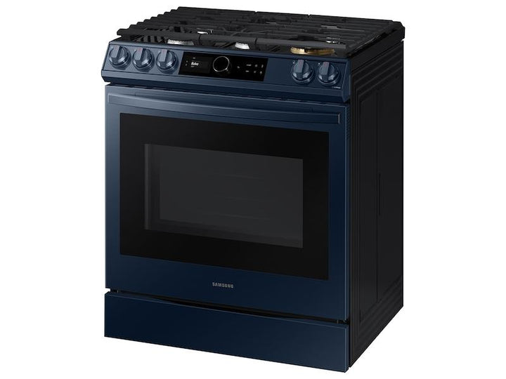 SAMSUNG NX60A8711QN Bespoke Smart Slide-in Gas Range 6.0 cu. ft. with Smart Dial, Air Fry & Wi-Fi in Navy Steel