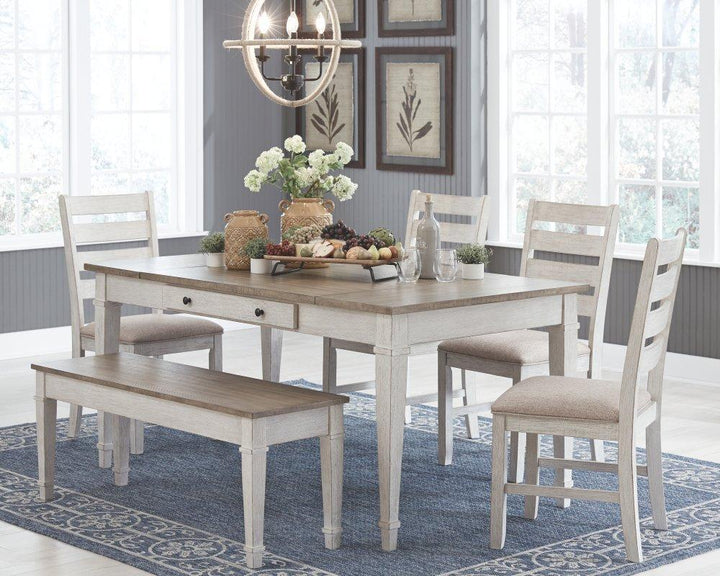 ASHLEY FURNITURE PKG008915 Dining Table and 4 Chairs and Bench