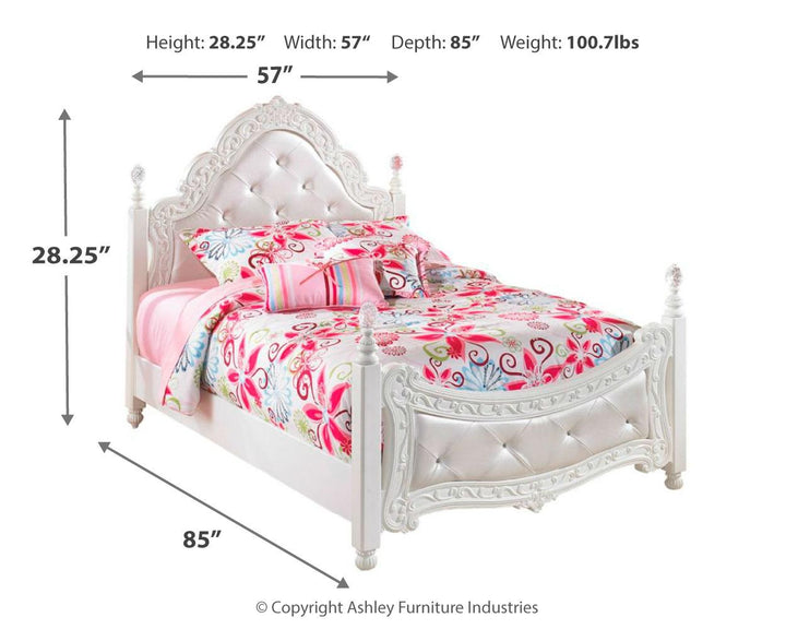 ASHLEY FURNITURE PKG002944 Full Poster Bed With Mirrored Dresser, Chest and Nightstand