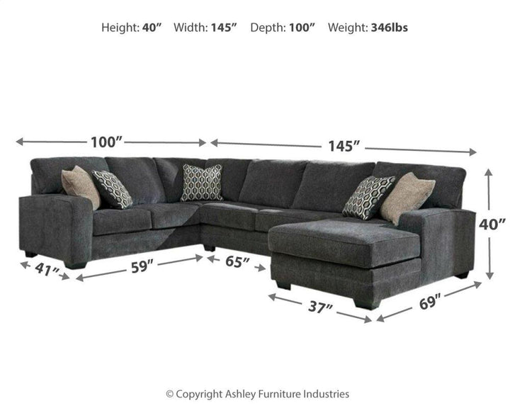 ASHLEY FURNITURE 72600U1 Tracling 3-piece Sectional With Ottoman