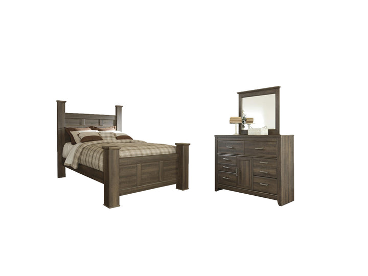 ASHLEY FURNITURE PKG004065 Queen Poster Bed With Mirrored Dresser