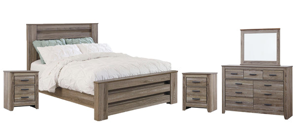 ASHLEY FURNITURE PKG003972 Queen Panel Bed With Mirrored Dresser and 2 Nightstands