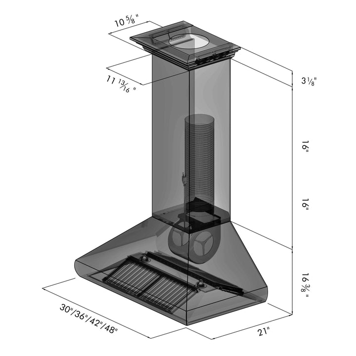 ZLINE KITCHEN AND BATH 587CRN30 ZLINE Professional Convertible Vent Wall Mount Range Hood in Stainless Steel with Crown Molding Size: 30 Inch