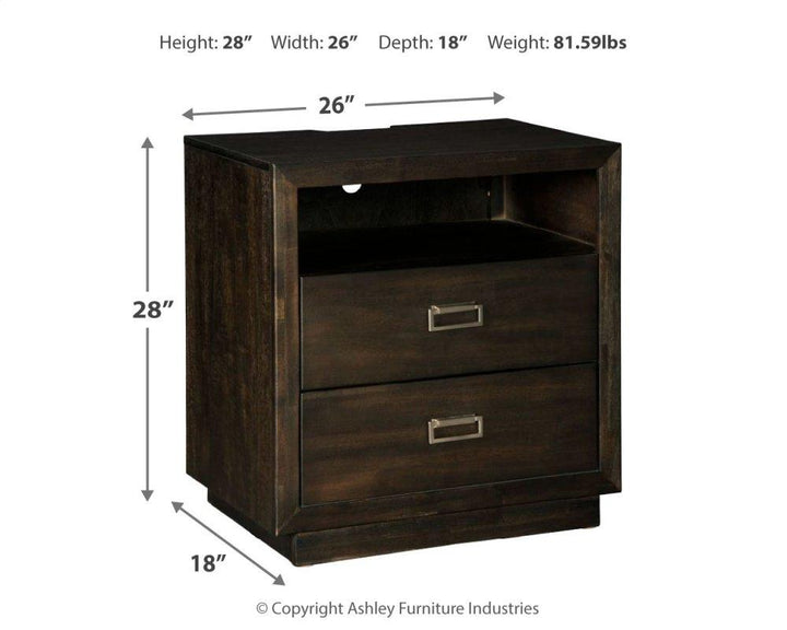 ASHLEY FURNITURE PKG006543 King Upholstered Panel Bed With Storage With Mirrored Dresser, Chest and Nightstand