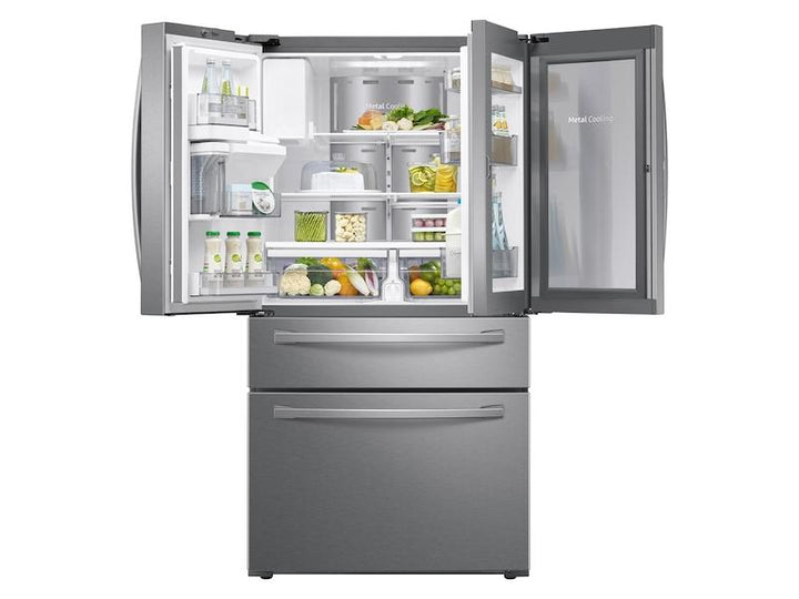 SAMSUNG RF22R7351SR 22 cu. ft. Food Showcase Counter Depth 4-Door French Door Refrigerator in Stainless Steel