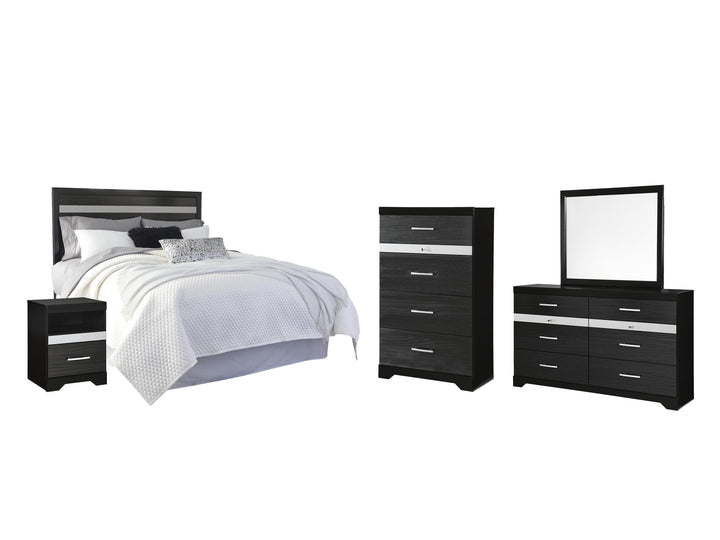 ASHLEY FURNITURE PKG007633 Queen/full Panel Headboard With Mirrored Dresser, Chest and Nightstand