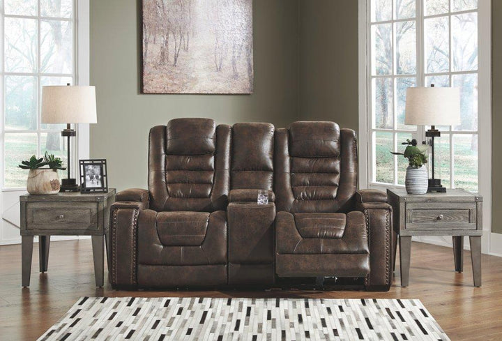 ASHLEY FURNITURE 3850118 Game Zone Power Reclining Loveseat With Console